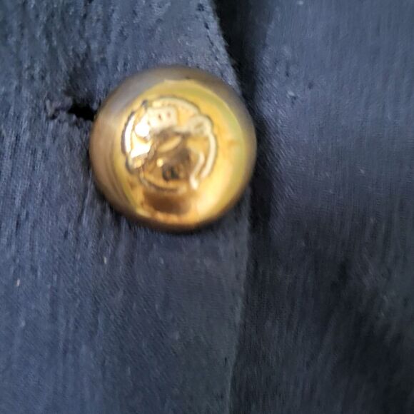 2/$30 Vintage Navy Jacket with Gold Accents - Size Medium - Picture 3 of 5